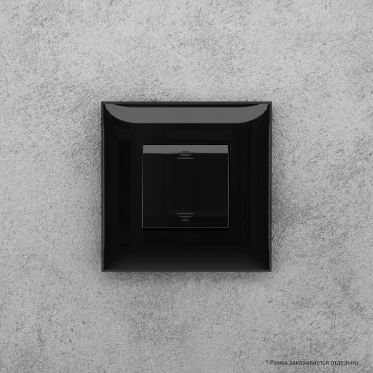 Выключатель одноклавишный в стену, "Avanti", "Черный квадрат"