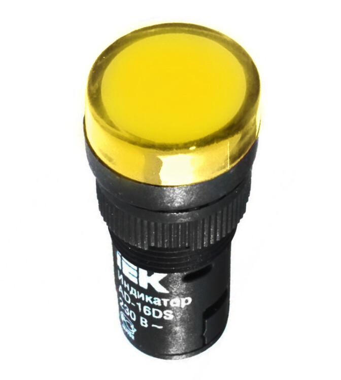 Лампа AD16DS LED-матрица d16мм желтый 24В АС/DC ИЭК