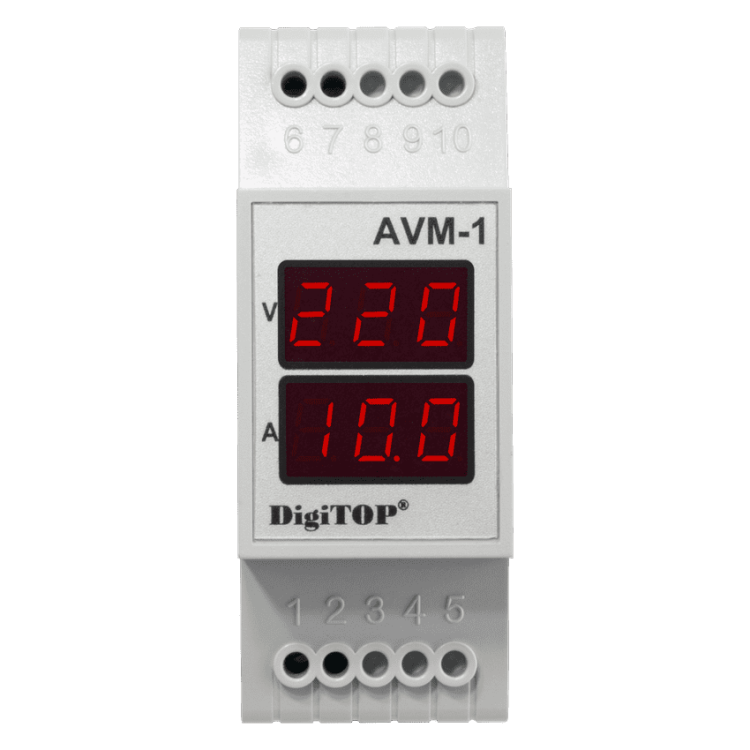 Амперметр-вольтметр AVM-1, 40-400В, 1-63А. внеш. трансформатор тока