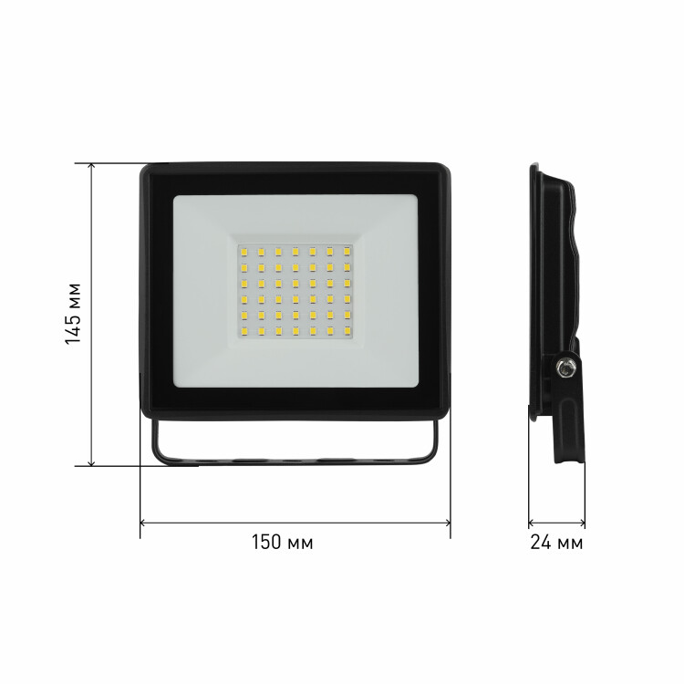 Прожектор (LED) 50Вт 4000лм 4000К IP65 черн. ЭРА