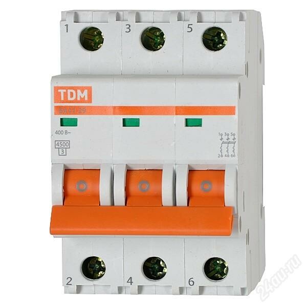 Выключатель автомат. 3-пол. (3P)  50А C  4,5кА ВА47-29 TDM Electric