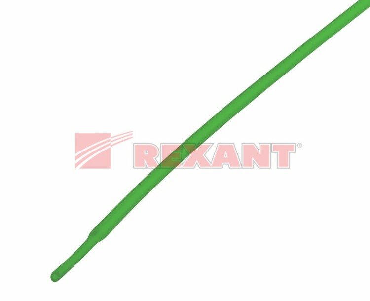 Трубка термоусаживаемая  1/0,5 мм зеленая  REXANT