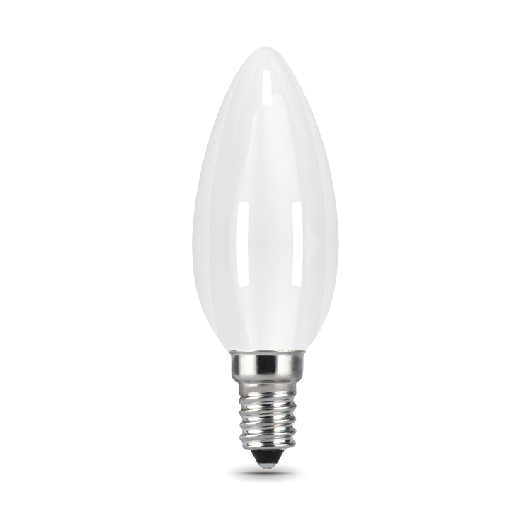 Лампа светодиод. (LED) Свеча Е14 филамент.  5Вт 450лм 4100К 230В опал Gauss