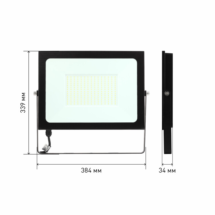 Прожектор (LED) 150Вт 13500Лм 6500К IP65 черный ЭРА PRO