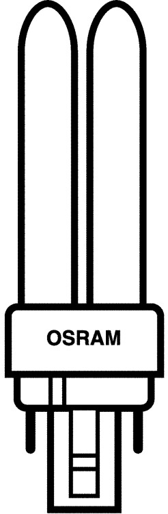 Компактная люминесцентная лампа неинтегрированная OSRAM DULUX D/E 13Вт с штырьковым одиночным четыре