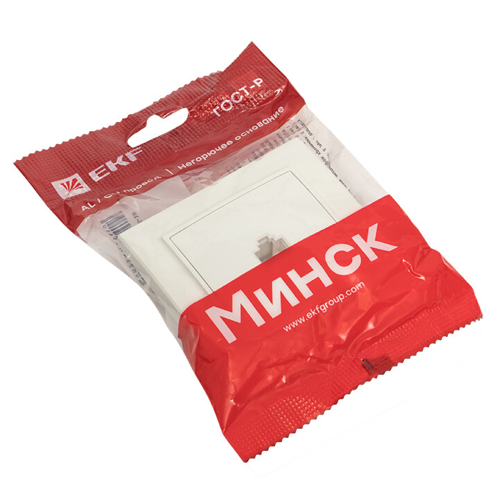 Розетка RJ-45 1-местная СП белая  Basic Минск