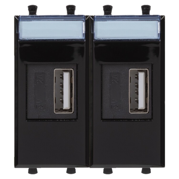 USB зарядное устройство "Черный квадрат", "Avanti", 2.1А, 2мод.