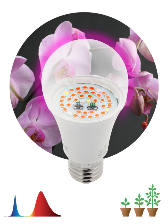 Лампа (LED) для растен. (рассада) Груша Е27 14Вт 25,2 мкмоль/с 440...660нм 1300К 230В FITO ЭРА
