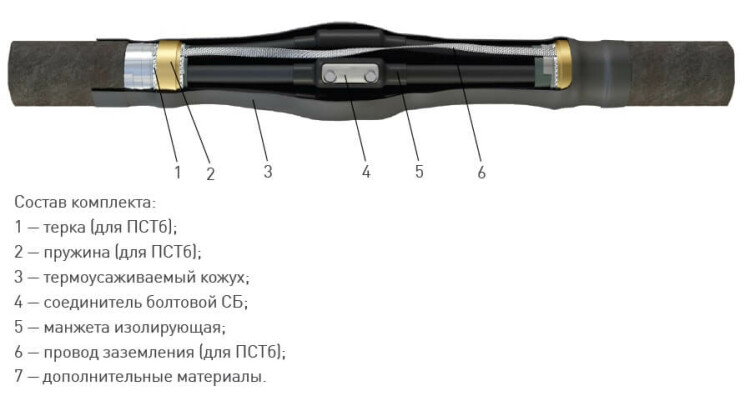 Муфта 5 ПСТб-1 (25-50) с соединителями (полиэтилен с броней) ЗЭТАРУС