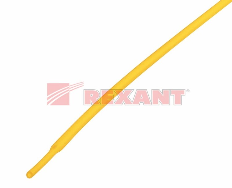 Трубка термоусаживаемая  1/0,5 мм желтая  REXANT