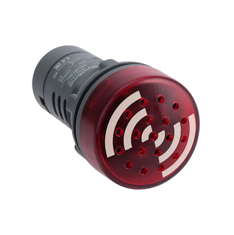 Зуммер с подсветкой красный 220В AC прерывестый звук Systeme Electric
