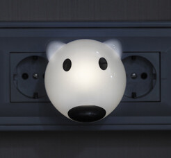 Светильник-ночник LED 0.5Вт "Белый медведь" с фотосенсором. встр. вилкой Эра