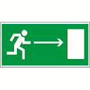 Знак безопасности BL-3015B.E03"Напр. к эвакуационному выходу направо"-