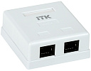 ITK Настенная информационная розетка RJ45 8P8C, кат.6 UTP, 2-порта, белая